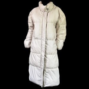 Busayo Collective Puffer Coat Tan Ombre Long Midi Duvet Padded Puffy Winter XL